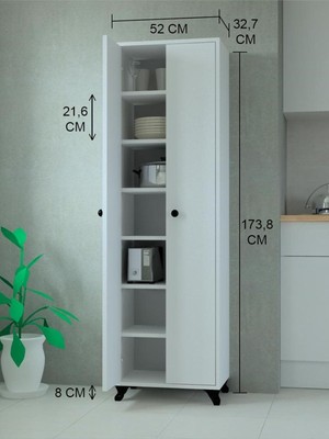 Ayrex Çok Amaçlı Gözde Kiler Dolabı Yedi Raflı