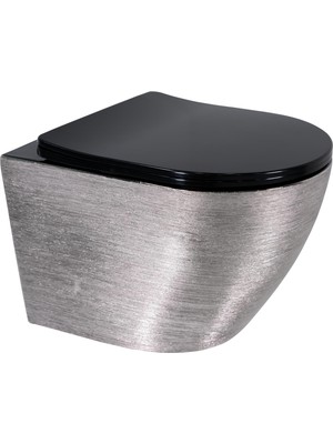 Paluci  Twist Black Silver Kanalsız Asma Klozet