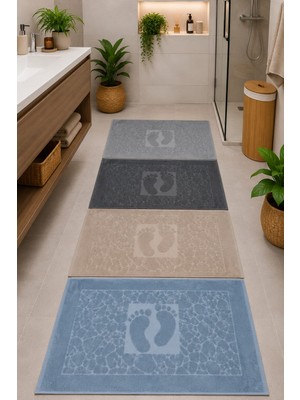 Mela Home 4'lü Ayak Havlusu-Ayak Paspası 50*70 cm 4 Adet - Banyo - Misafir -Çeyizlik %100 Pamuk