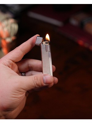 Ayrex Caka Petra Serisi Benzinli Pirinç Çakmak - Petra Titan Silver