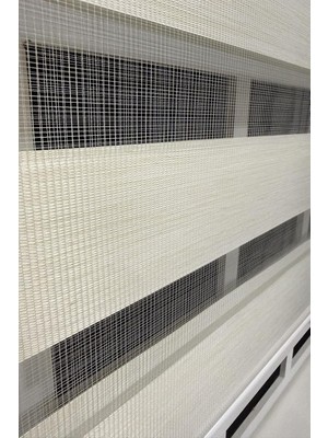 Ayrex Storburada Zebra Stor Perde Ekru Etek Dilimli STB-400-V02