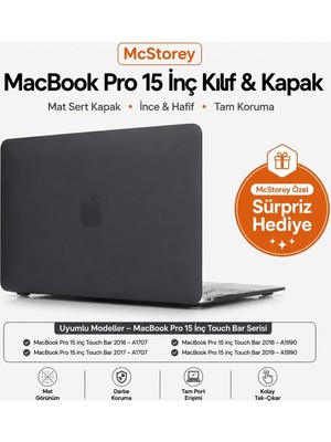 Ayrex MacBook Pro 15 Mat Kılıf A1707 A1990 Uyumlu Sert Tpu Kılıf Ince Hafif Koruyucu Kapak 2016
