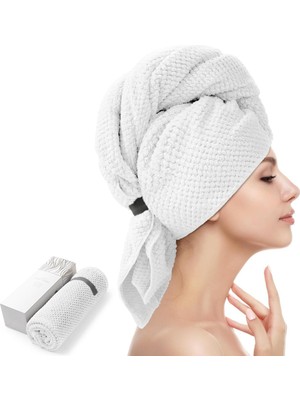 Ayrex Yfong Kadınlar Için X-Large Mikrofiber Saç Havlusu Sargısı, Elastik Bantlı Yumuşak Saç