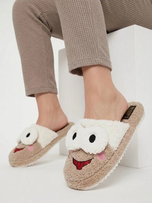 Footfrenzy Kadın Peluş Panduf Terlik – Sevimli Hayvan Figürlü, Yumuşak Ev Terliği