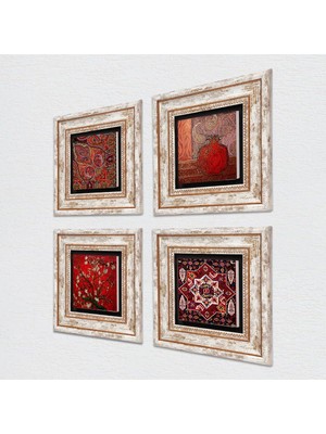 Ayrex Pinecone Stone Nar, Desen, Badem Ağacı Taş Duvar Tablosu - Çerçeveli Taş Tablo - Dekorat