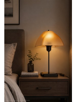 Modelight Karmen Abajur -Retro Modern Mantar / Kubbeli Komodin Lambası - Salon,oturma Odası, Antre,yatak Odası, Ofis Başucu Masa Lambası