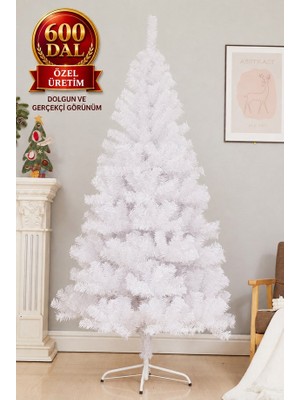 Begin Power 180 cm Lüks Beyaz Yılbaşı Ağacı 600 Dallı Özel Üretim Noel Ağacı Yılbaşı Çam Ağacı