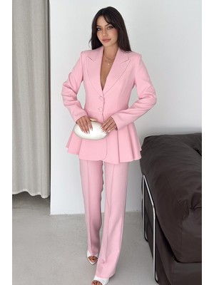 Vuntal Volanlı Blazer Ikili Pantolonlu Takım