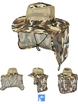 PIECE SIGNATURE Rüzgar Geçirmez Kamuflaj Dağcı Şapka   ( 56-58 cm )