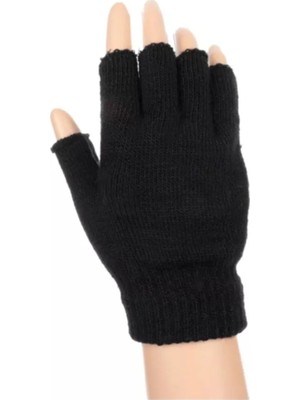 PIECE SIGNATURE Siyah , Örgü , Parmaksız , Bisikletçi Eldiveni ( Unisex )