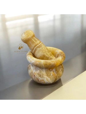 Aura Stone Aurastone Oniks Doğal Taş Havan