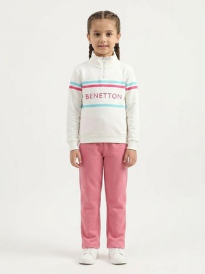 Benetton Kız Çocuk Ekru Sweatshirt