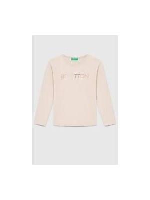 Benetton Kız Çocuk Bej Tshirt