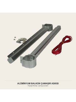 Upstyle Alüminyum Balkon Çamaşır Askısı Çamaşır Ipi Dahil