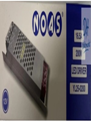 Noas 12 Volt 16,5 Amper Süper Slim Şerit LED Trafosu