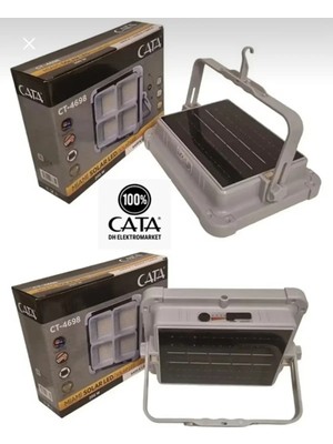 Cata CT-4698 200W Portatif Solar LED Projektör 6400K+4000K+3200K (Gri)