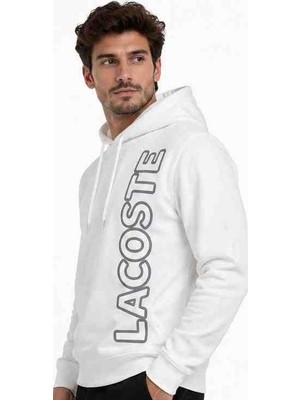Lacoste Grafik Regular Fit Ekru Kapşonlu Sweatshirt