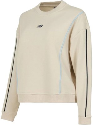 New Balance Nb Lifestyle Women Crewneck WNC3631-MBM Bej Sweatshirt