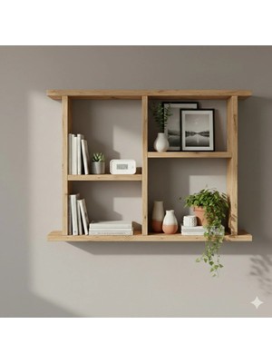 Rafixa Pencere Formlu Duvar Rafı Dekoratif Obje ve Modern Kitaplık