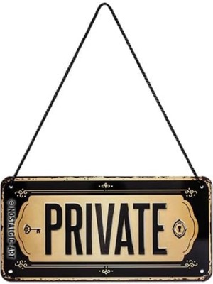 Ayrex Nostalgic-Art 28032 - Dikkat - Özel, Asma Levha 10 x 20 cm Metalden, Kordon Dahil