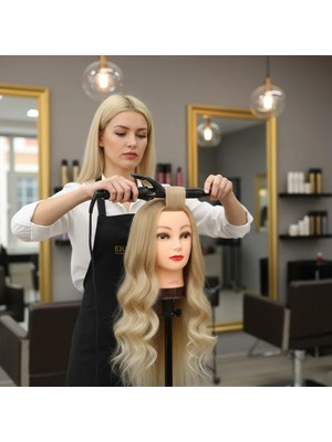 Melonika Kuaför Eğitim Mankeni / Yaki + Masa Aparatı / Karamel / Platin