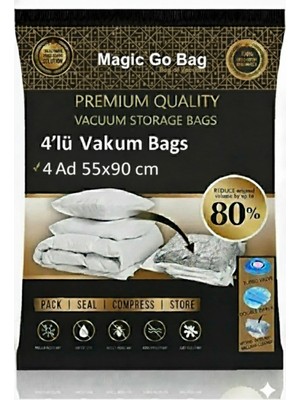 St. Morritz 4 Adet Xlarge Beden (55X90)CM Premium Vakumlu Yorgan,yastık,giyim,battaniye Hurcu