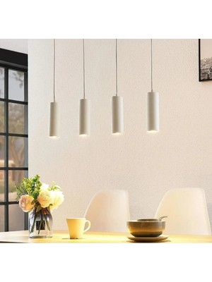 St. Morritz Mylights 4lü Dörtlü Beyaz Sıralı Masa Üstü Ledli Sarkıt Avize Mutfak Adası Kafe Otel Salon LED Spot