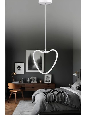 St. Morritz Modern Tasarım Heart Kalp LED Avize Şık Görsel Ledli Uzun Ömürlü 1. Sınıf Kalite Beyaz Gövde