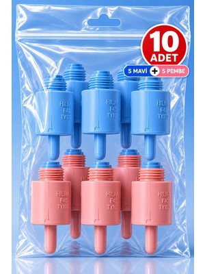 Hilal Kimya Depolu Sabunluk Sistemi Musluğu 10 Lu Paket - Alttan Basmalı Musluk Aparatı Mavi-Pembe