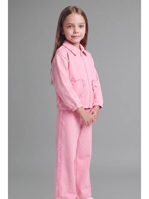Defacto Kalp Cepli Fermuarlı Pembe Kız Bebek Alt-Üst Takım I5983A5/PN149