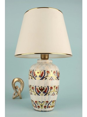 St. Morritz Hiver Desenli Handmade Seramik Abajur Renkli