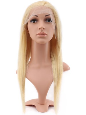 Belirtilmemiş Gerçek Front Lace Düz Platin Tül Peruk / 55/60CM