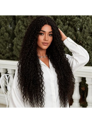 Belirtilmemiş Afro Daa Fiber Sen Tül Peruk / Koyu Kestane
