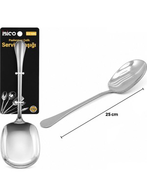 Ttt Metal Servis Kaşığı - 25 cm - Krom Renk