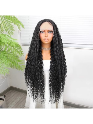 Belirtilmemiş Afro Daa Siyah Fiber Sen Tül Peruk