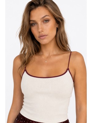 Neden Tekstil Kontrast Şeritli Triko Atlet Body