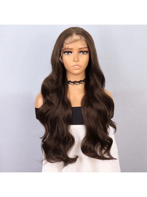 Belirtilmemiş Koyu Kumral Fiber Sen Front Lace Tül Peruk