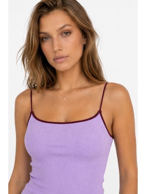 Neden Tekstil Kontrast Şeritli Triko Atlet Body