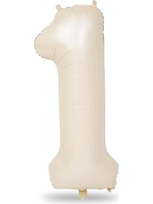 Brf Store Megsan Rakam Folyo Balon 34 Inç 76-82 cm (Krem, 1)
