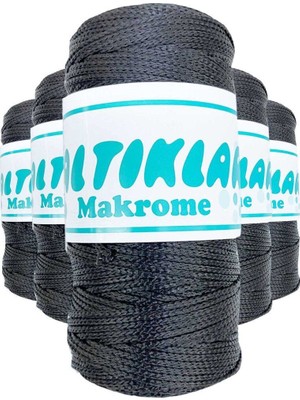 Royaleks Group 5 Adet Polyester Makrome Ipi 68 Füme Gri 100 gr