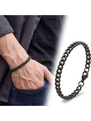 Mestore Ezme Mariner Çelik Zincir Bileklik 6mm 3168CZB2D12