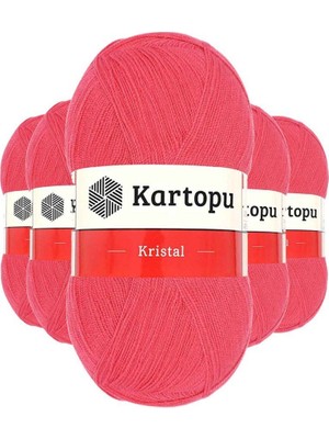Royaleks Group 5 Adet Kristal Çift Katlı El Örgü Lif Ipi Nar Çiçeği K812