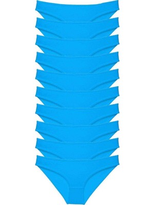 Royaleks 10 Adet Süper Eko Set Likralı Kadın Slip Külot Mavi
