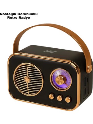 Mestore Vintage Bluetooth Radyo – Tf Kart ve Fm Destekli Taşınabilir Nostaljik Model