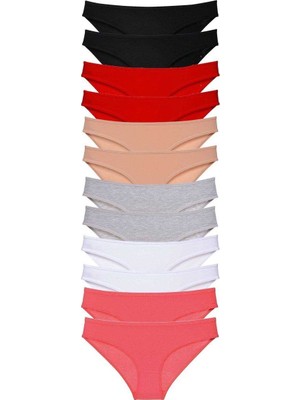 Royaleks 12 Adet Süper Eko Set Likralı Kadın Slip Külot Set 3