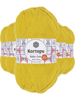 Royaleks Group 5 Adet Baby One Tüylenmeyen El Örgü Ipi Yünü Hardal Sarı K1321