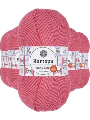 Royaleks Group 5 Adet Baby One Tüylenmeyen El Örgü Ipi Yünü Şeker Pembe K244