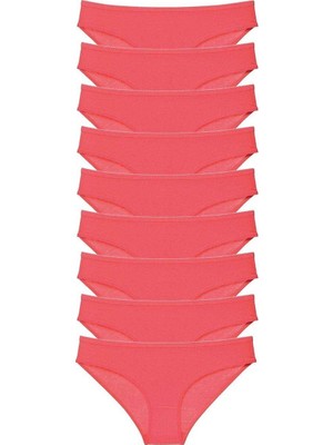 Royaleks 9 Adet Süper Eko Set Likralı Kadın Slip Külot Fuşya