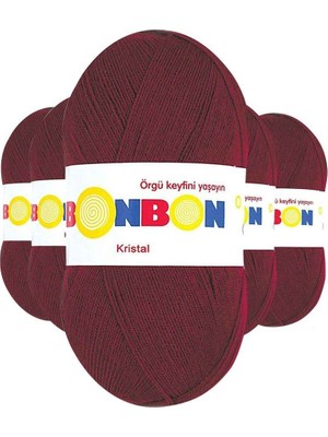 Royaleks Group 5 Adet Kristal El Örgü Lif Ipi Bordo 98220
