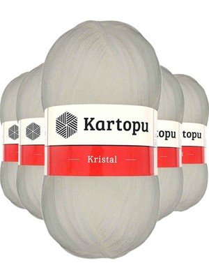 Royaleks Group 5 Adet Kristal Çift Katlı El Örgü Lif Ipi Ekru K013